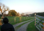 The main gate at Mill Laine Barns (that's the back of Chet's and Joanne's heads)