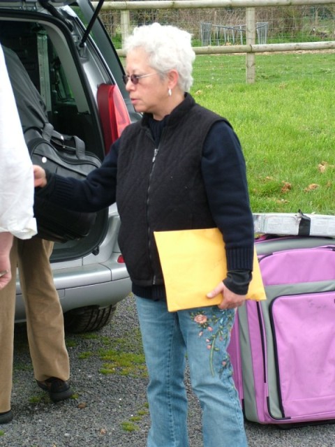 That's Chet's package under her arm