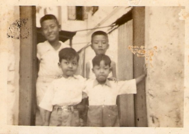 Back row - 4th uncle, 3rd uncle
Front row - my dad, Sai Goo